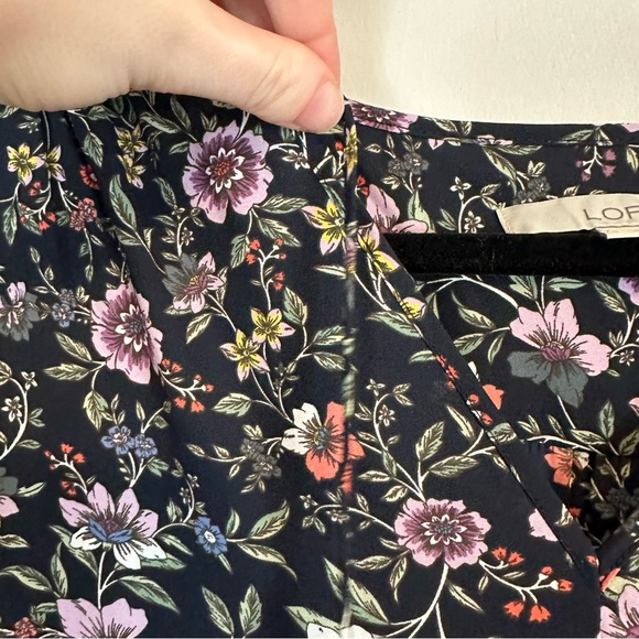 Loft | Floral Long Sleeve Ruffle Hem Blouse Size Small Women's - Picture 3 of 6